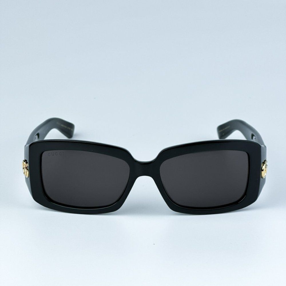 NEW Gucci GG1403S 001 Black Grey Unisex Rectangle Sunglasses GG 1403S - Picture 7 of 15